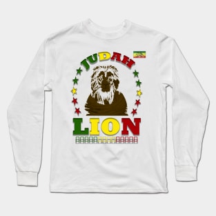 Judah Lion Rasta, Reggae Ethiopian Rastafari Long Sleeve T-Shirt